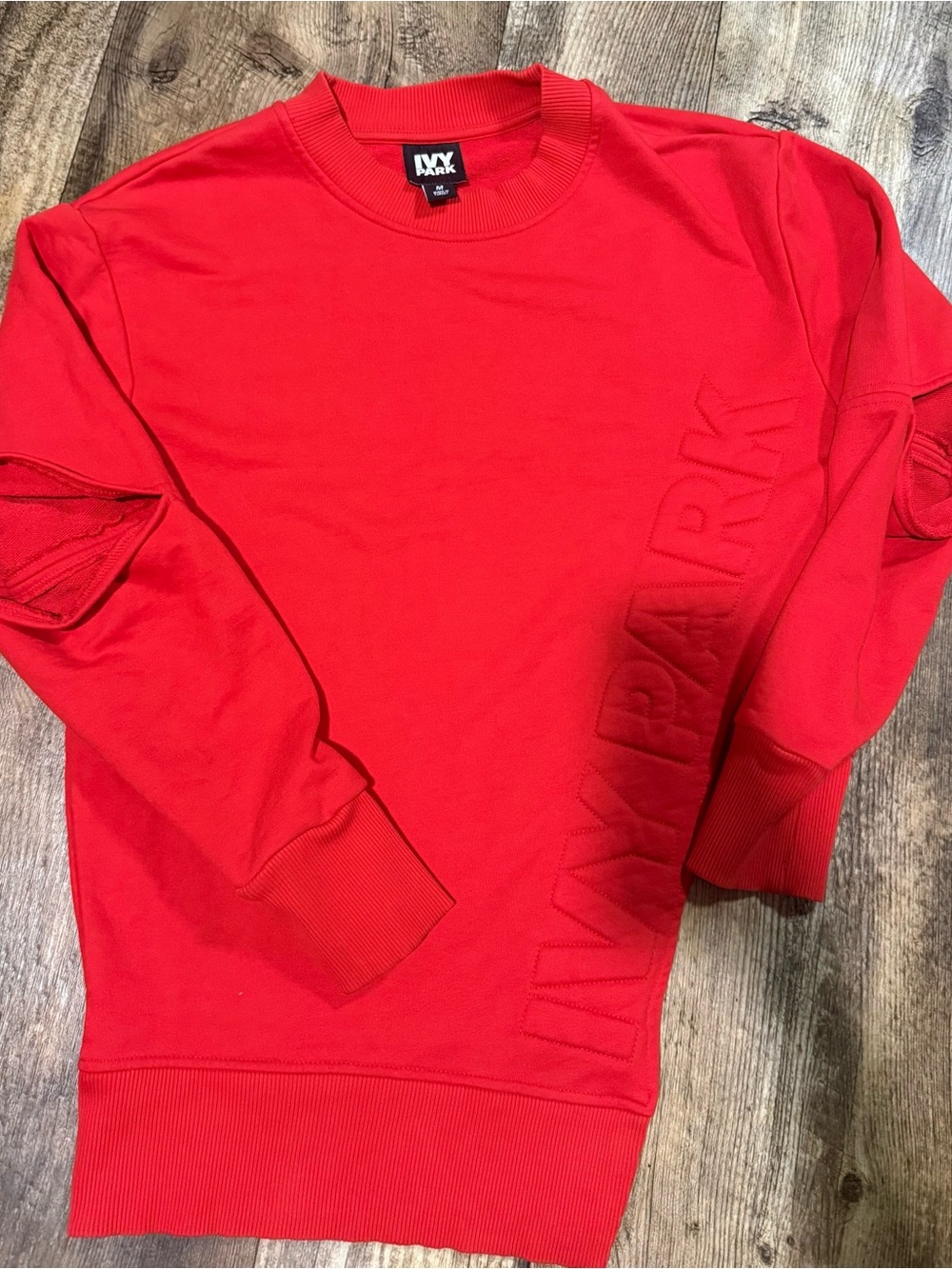 IVY PARK womens Vibrant Red Crewneck Sweatshirt